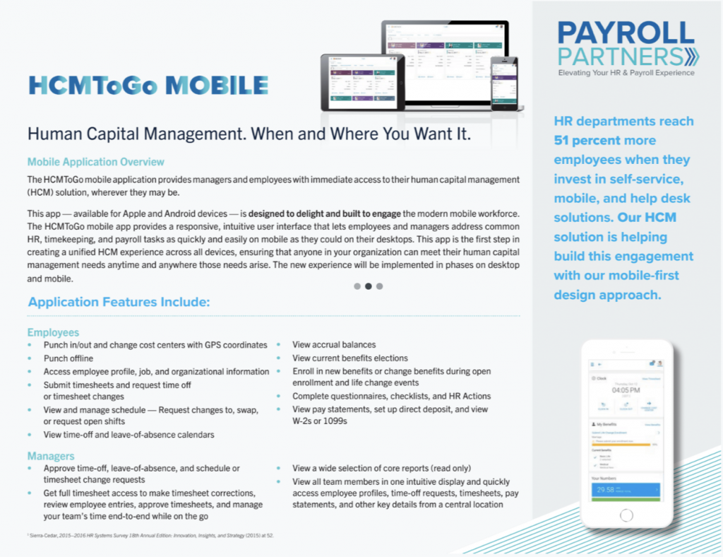 HCMToGo Mobile Payroll Partners